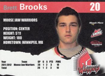2011-12 Moose Jaw Warriors (WHL) #18 Brett Brooks Back