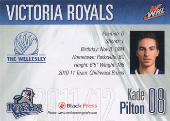 2011-12 Black Press Victoria Royals (WHL) #22 Kade Pilton Back