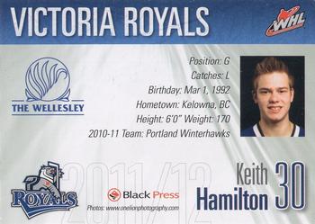 2011-12 Black Press Victoria Royals (WHL) #24 Keith Hamilton Back