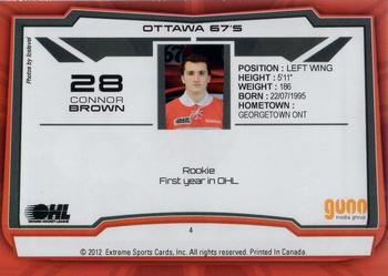 2012-13 Extreme Ottawa 67's (OHL) #4 Connor Brown Back