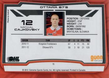 2012-13 Extreme Ottawa 67's (OHL) #15 Michal Cajkovsky Back