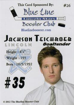2012-13 Blueline Booster Club Lincoln Stars (USHL) #26 Jackson Teichroeb Back