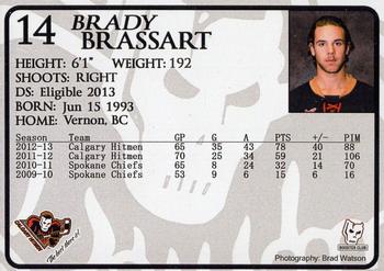 2012-13 Calgary Hitmen (WHL) Booster Club #NNO Brady Brassart Back