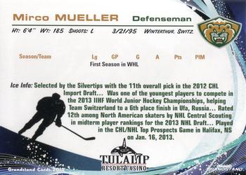2012-13 Grandstand Everett Silvertips (WHL) #NNO Mirco Mueller Back