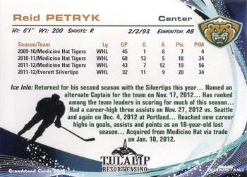 2012-13 Grandstand Everett Silvertips (WHL) #NNO Reid Petryk Back