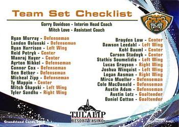 2012-13 Grandstand Everett Silvertips (WHL) #NNO Checklist Back