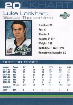 2012-13 Booster Club Seattle Thunderbirds (WHL) #17 Luke Lockhart Back