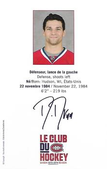 2013-14 Montreal Canadiens #NNO Davis Drewiske Back