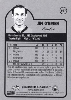 2013-14 Choice Binghamton Senators (AHL) #17 Jim O'Brien Back