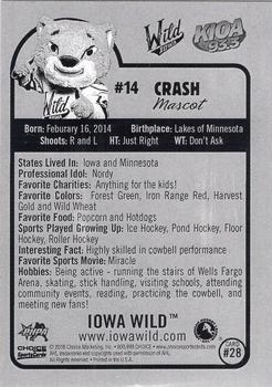 2016-17 Choice Iowa Wild (AHL) #28 Crash Back