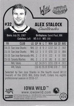 2016-17 Choice Iowa Wild (AHL) #24 Alex Stalock Back
