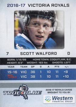 2016-17 True Blue Victoria Royals (WHL) #6 Scott Walford Back