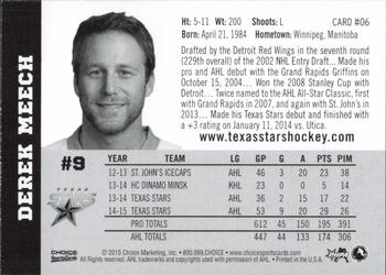 2014-15 Choice Texas Stars (AHL) #6 Derek Meech Back