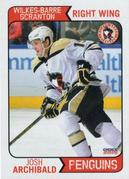 2014-15 Choice Wilkes-Barre/Scranton Penguins (AHL) #1 Josh Archibald Front