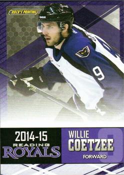 2014-15 Rieck's Printing Reading Royals (ECHL) #NNO Willie Coetzee Front