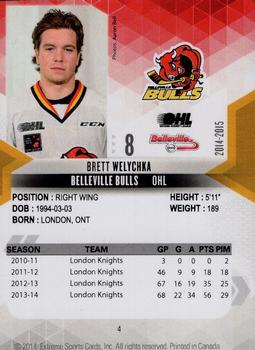 2014-15 Extreme Belleville Bulls OHL #4 Brett Welychka Back