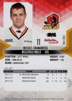 2014-15 Extreme Belleville Bulls OHL #7 Michael Cramarossa Back