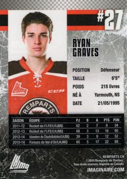 2014-15 Imaginaire.com Quebec Remparts (QMJHL) #15 Ryan Graves Back