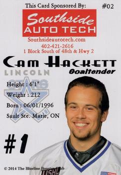 2014-15 Blueline Booster Club Lincoln Stars (USHL) #2 Cam Hackett Back