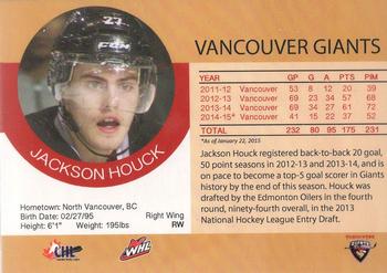2014-15 Vancouver Giants (WHL) #NNO Jackson Houck Back