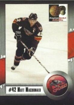 2007-08 Hometown Sports and Collectibles Cincinnati Cyclones (ECHL) #8 Matt Macdonald Front