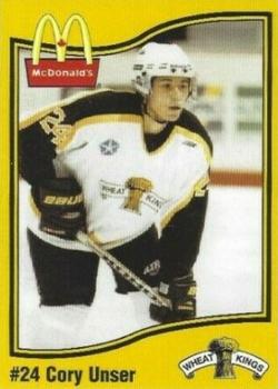 1998-99 McDonald's Brandon Wheat Kings (WHL) #NNO Cory Unser Front