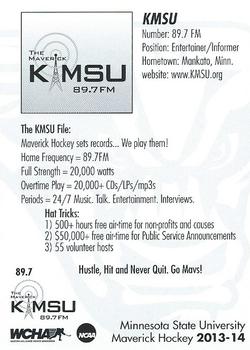 2013-14 KMSU 89.7 FM Minnesota State Mavericks (NCAA) #NNO KMSU Radio Back