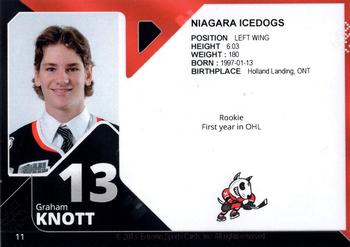 2013-14 Extreme Niagara IceDogs (OHL) #11 Graham Knott Back