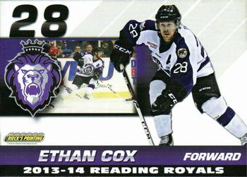 2013-14 Rieck's Printing Reading Royals (ECHL) #8 Ethan Cox Front