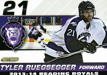 2013-14 Rieck's Printing Reading Royals (ECHL) #20 Tyler Ruegsegger Front