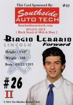 2013-14 Lincoln Stars (USHL) Series 2 #49 Biagio Lerario Back