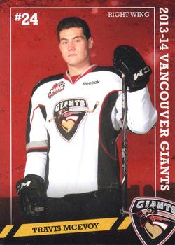 2013-14 Vancouver Giants (WHL) #NNO Travis McEvoy Front