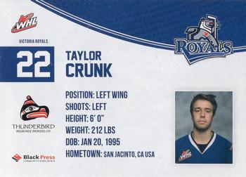 2013-14 Victoria Royals (WHL) #18 Taylor Crunk Back
