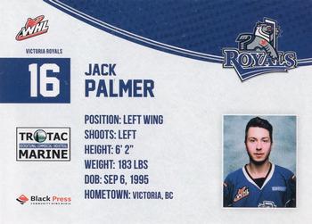 2013-14 Victoria Royals (WHL) #19 Jack Palmer Back