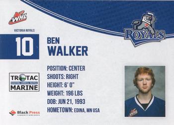 2013-14 Victoria Royals (WHL) #21 Ben Walker Back