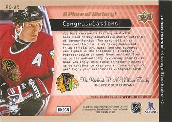 2016-17 Upper Deck - A Piece of History 1000 Point Club Autographed #PC-JR Jeremy Roenick Back