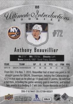 2016-17 Upper Deck Ultimate Collection #88 Anthony Beauvillier Back