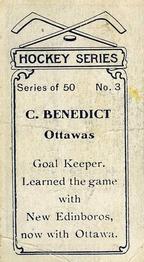 1912-13 Imperial Tobacco Hockey Series (C57) #3 C. Benedict Back