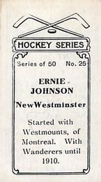 1912-13 Imperial Tobacco Hockey Series (C57) #25 Ernie Johnson Back