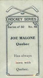 1912-13 Imperial Tobacco Hockey Series (C57) #48 Joe Malone Back