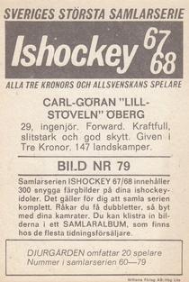 1967-68 Williams Ishockey (Swedish) #79 Karl Goran Oberg Back