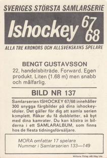 1967-68 Williams Ishockey (Swedish) #137 Bengt-Ake Gustavsson Back