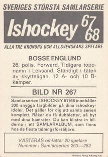 1967-68 Williams Ishockey (Swedish) #267 Bo Englund Back