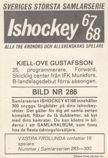 1967-68 Williams Ishockey (Swedish) #286 Kjell-Ove Gustafsson Back