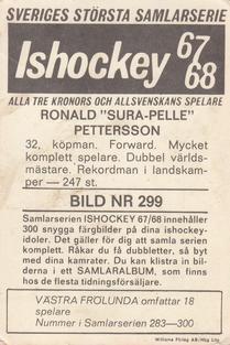 1967-68 Williams Ishockey (Swedish) #299 Ronald Pettersson Back