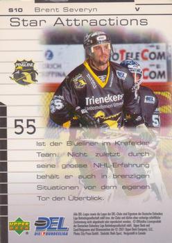 2000-01 Upper Deck DEL (German) - Star Attractions #S10 Brent Severyn Back