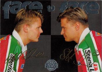 1995-96 Leaf Elit Set (Swedish) - Face to Face #4 Stefan Larsson / Marko Jantunen Front