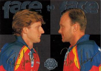1995-96 Leaf Elit Set (Swedish) - Face to Face #14 Peter Andersson / Peter Hasselblad Front