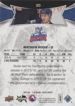 2016-17 Upper Deck AHL - Red #20 Mathew Bodie Back
