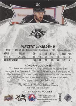 2016-17 Upper Deck AHL - Autographs #30 Vincent Loverde Back